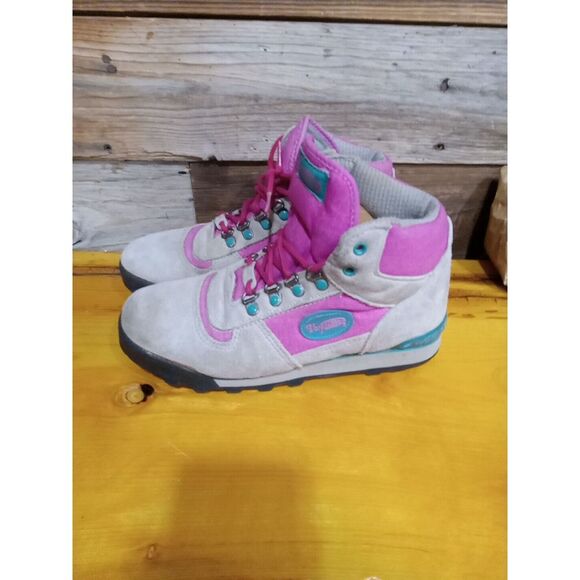 Vasque Hiking Boots Womens Size 6 Pink and Teal Suede 7404 Vintage - Picture 13 of 13